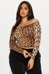 Mom Wife Leopard Off Shoulder Top - Leopard