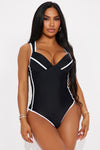 London 1 Piece Swimsuit - Black/White