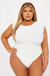 Trinity Textured Bodysuit - White