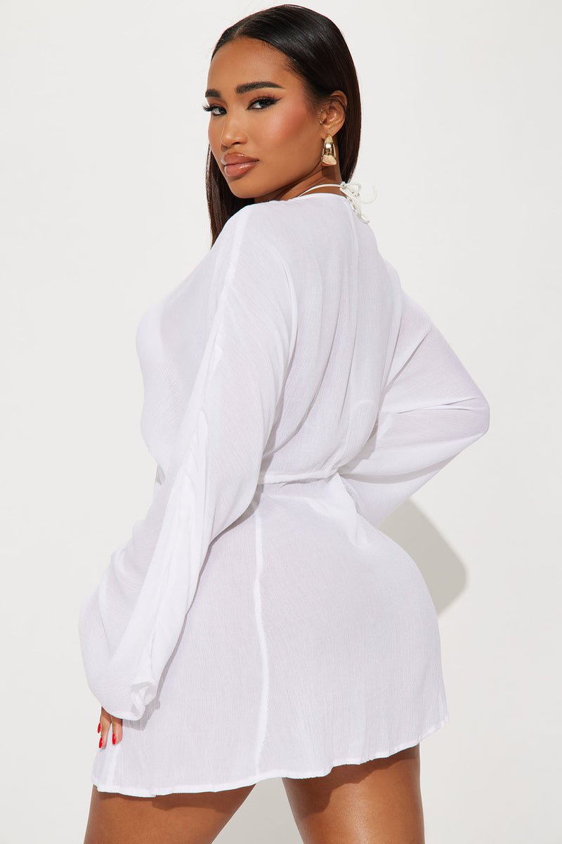 Breezy Nights Linen Swim Cover Up Dress - White | Fashion Nova ...