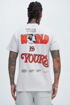 Scarface The World Is Yours Poster Short Sleeve Tee - Grey