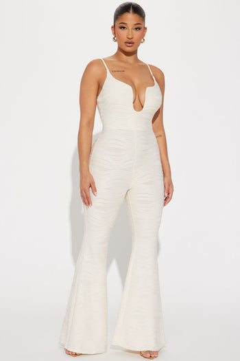 Evening Glow Lace Jumpsuit - Cream