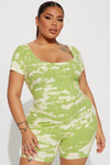 Berenice Ribbed Romper - Lime