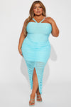 Sabrina's Muse Bandage Maxi Dress - Aqua