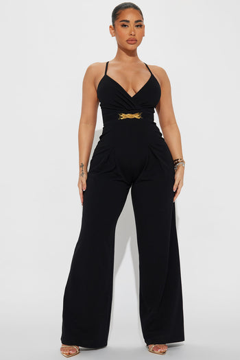 Nova Season Flare Leg Jumpsuit - Black