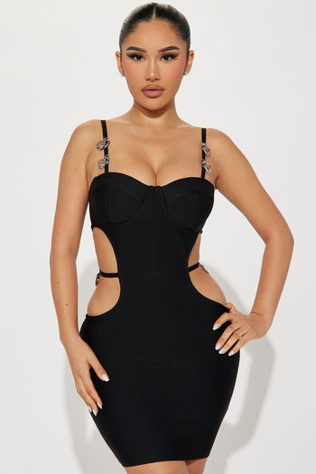 Perla Bandage Mini Dress - Black, Fashion Nova, Luxe
