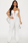 Fall Back In Love Lace Jumpsuit - White