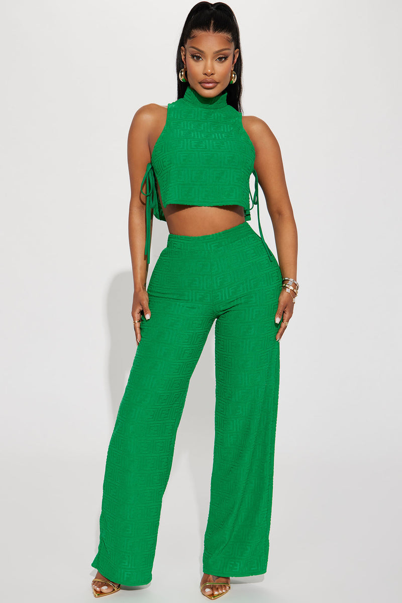 Tina Terry Cloth Pant Set - Kelly Green | Fashion Nova, Matching Sets ...