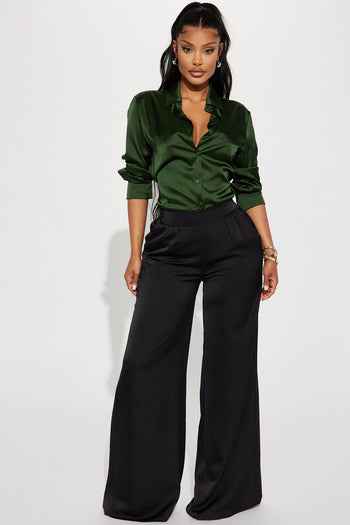 Stacy Belted Wide Leg Pant - Black, Fashion Nova, Pants