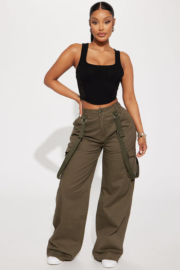 Pull My Strings Cargo Jogger - Olive, Fashion Nova, Pants