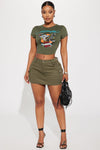 Anti Hero Micro Mini Skirt - Olive