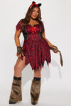 Sassy Shewolf 4 Piece Costume Set - Black/Red