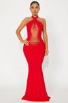 Too Hot Lace Up Maxi Dress - Red