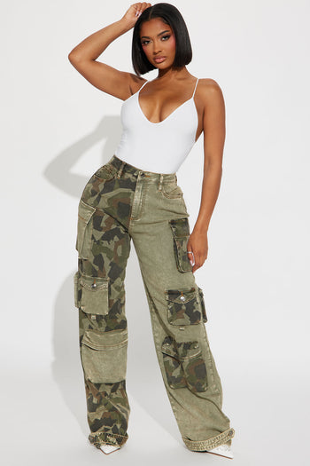 Top Of The Game Camo Cargo Pant - Grey/combo, Fashion Nova, Pants