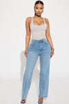 Classic 90s Low Stretch Straight Leg Jeans - Vintage Blue Wash