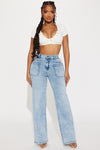 Love You Differently Stretch Straight Leg Jeans - Light Wash