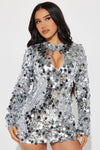 Studio 74 Sequin Mini Dress - Silver