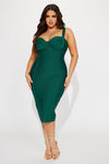 Honey Bandage Midi Dress - Hunter