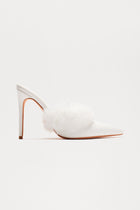 Stella Fur Trim Pumps - White