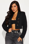 Take The Lead Cropped Blazer - Black