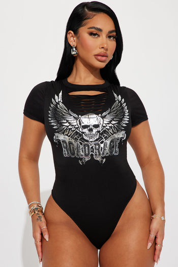 Groupie Love Graphic Bodysuit - Black