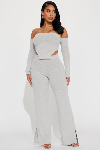 Got A Lot Of Baggage Sweatpants - Heather Grey, Fashion Nova, Lounge