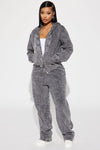 Good Vibes Washed Wide Leg Sweatpant - Grey/combo