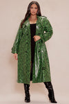 Denise Snake Trench Coat - Green/combo