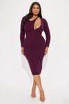 Sincerely Sweet Sweater Midi Dress - Purple