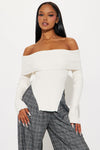 Karma Off Shoulder Sweater - Ivory