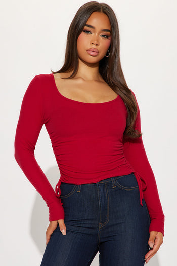Bailey Long Sleeve Bodysuit - Red