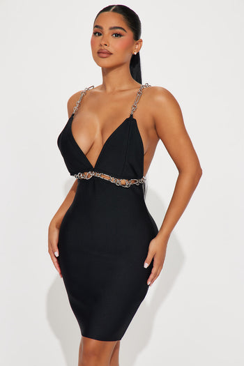 Naomi Ruched Mini Dress - Black, Fashion Nova, Dresses