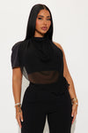 Imani One Shoulder Top - Black