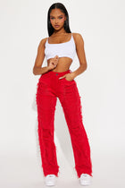 She's That Girl Distressed Pant - Red