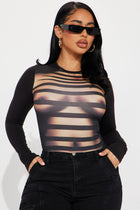 Hot And Seductive Long Sleeve Top - Black