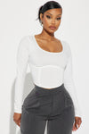 Angelica Scoop Neck Top - Off White