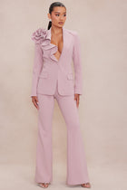 Lavish Blazer Pant Suit Set - Mauve