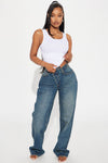 Crossover Straight Leg Tinted Jeans - Dark Wash