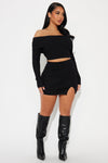 Maybe Tomorrow Sweater Skirt Set - Black