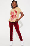 Mini Bloody Red Flocking Skinny Jean - Red