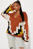 In That Moment Colorblock Sweater - Brown/combo