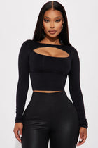 Cori Cut Out Seamless Top - Black