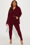 Don't Stop Slinky Legging Set - Wine