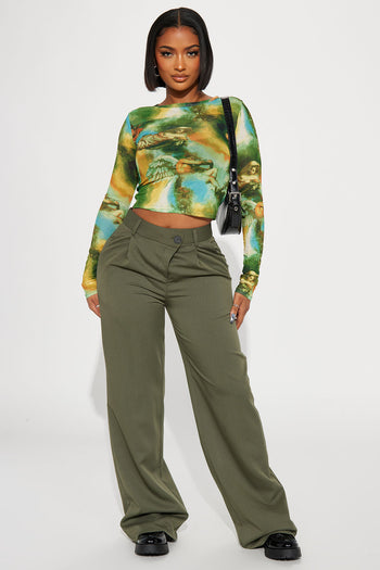 Flight Time Lounge Flare Pants - Green