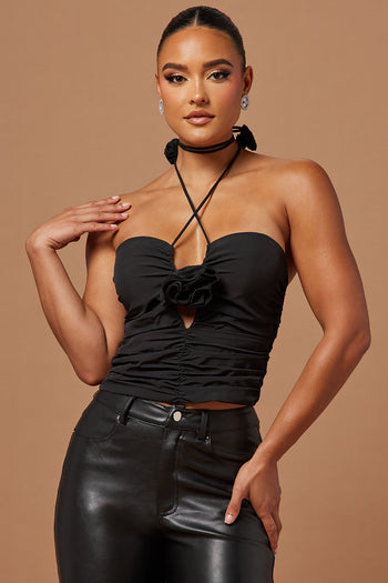 Hot List Strappy Corset top - Black