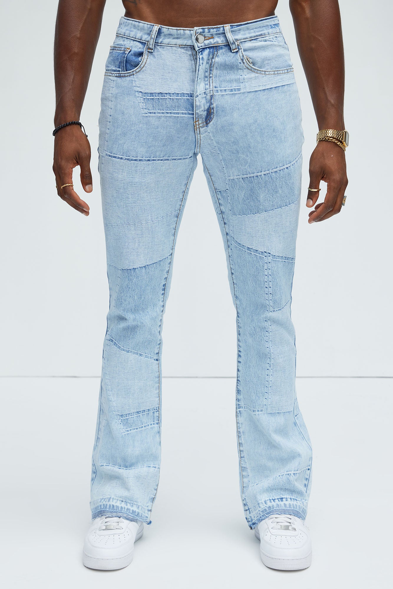 Verdugo Stacked Slim Flare Jeans - Light Blue Wash | Fashion