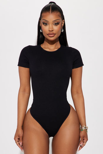 Womens Table Service Deep V Bodysuit in Black size 2X by Fashion Nova