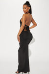 Gaia Halter Maxi Dress - Black