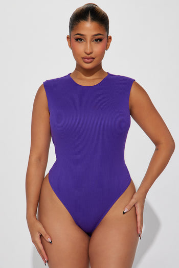 Body Stulewomen's Velvet Strapless Bodysuit - Purple Metallic