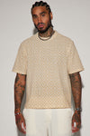 Infinite Lives Geometric Short Sleeve Crew Tee - Cream